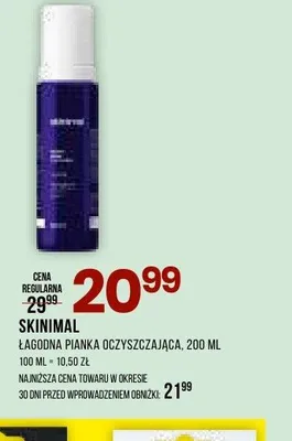 Łagodna pianka oczyszczająca Skinimal promocja w Drogerie Natura