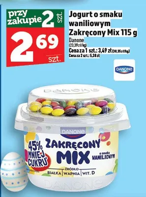 Jogurt o smaku waniliowym zakręcony Mix 115 g promocja w TOPAZ