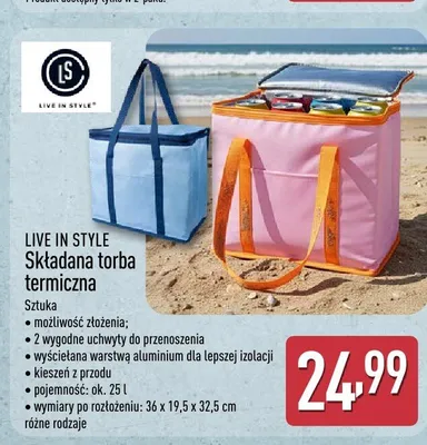 Składana torba termiczna LIVE IN STYLE promocja w Aldi