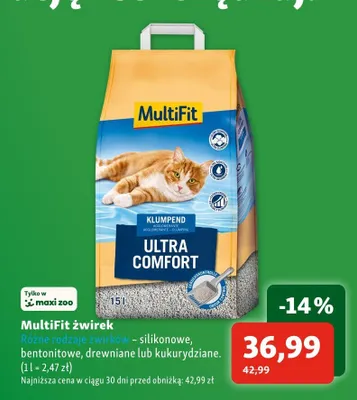 Żwirek silikonowy MultiFit promocja w MAXI ZOO