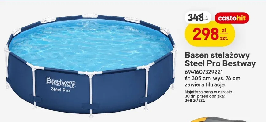Basen stelażowy Bestway Steel Pro śr. 305cm wys. 76cm zawiera filtrację promocja w Castorama