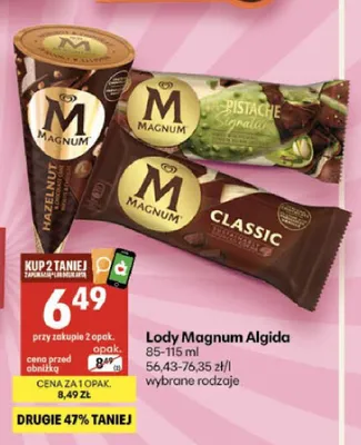 Lody na patyku Magnum Classic promocja w Delikatesy Centrum