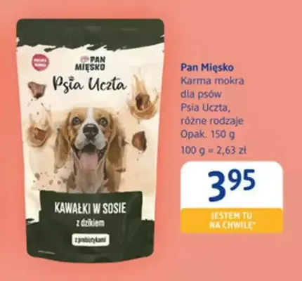 Karma mokra dla psów Pan Mięsko Psia Uczta promocja w Drogerie DM