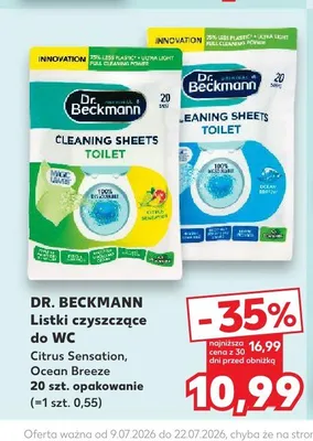 Listki czyszczące do WC Dr. Beckmann Citrus Sensation promocja w Kaufland
