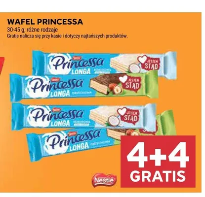 Wafel Princessa Longa orzechowy promocja w Stokrotka