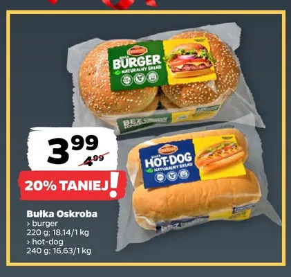 Bułka hot-dog Oskroba promocja w Netto