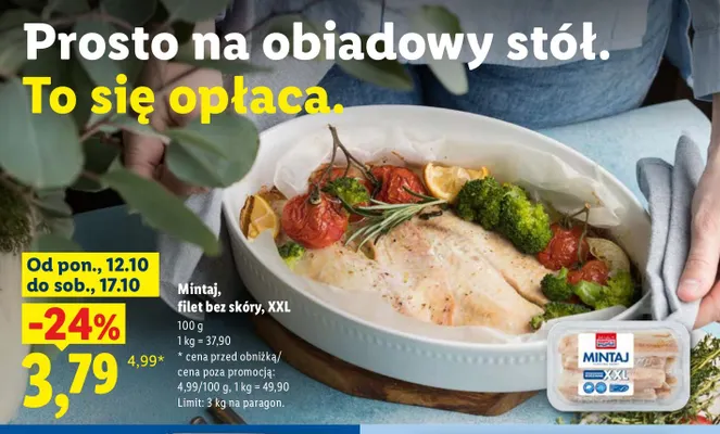 Mintaj filet bez skóry XXL Abramczyk promocja w Lidl