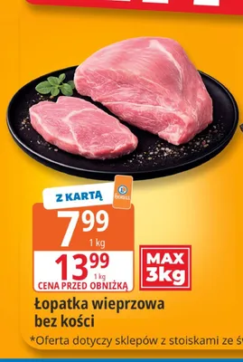 Łopatka wieprzowa bez kości promocja w Leclerc