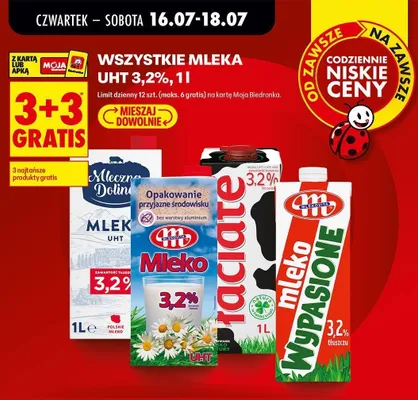 Mleko Wypasione UHT 3,2% Mlekovita promocja w Biedronka