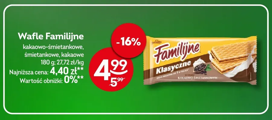 Wafle Familijne kakaowe promocja w Żabka