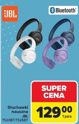 Słuchawki nauszne JBL T520BT/T525BT promocja w Carrefour