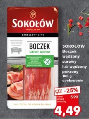 Boczek wędzony surowy lub wędzony parzony promocja w Kaufland