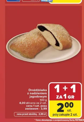 Drożdżówka z nadzieniem jagodowym promocja w Carrefour Market