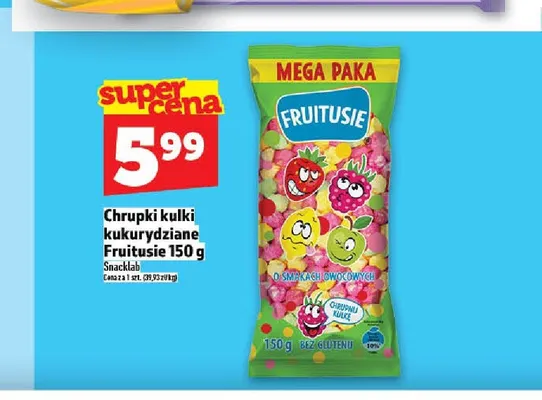 Chrupki kulki kukurydziane Fruitusie o smakach owocowych promocja w TOPAZ
