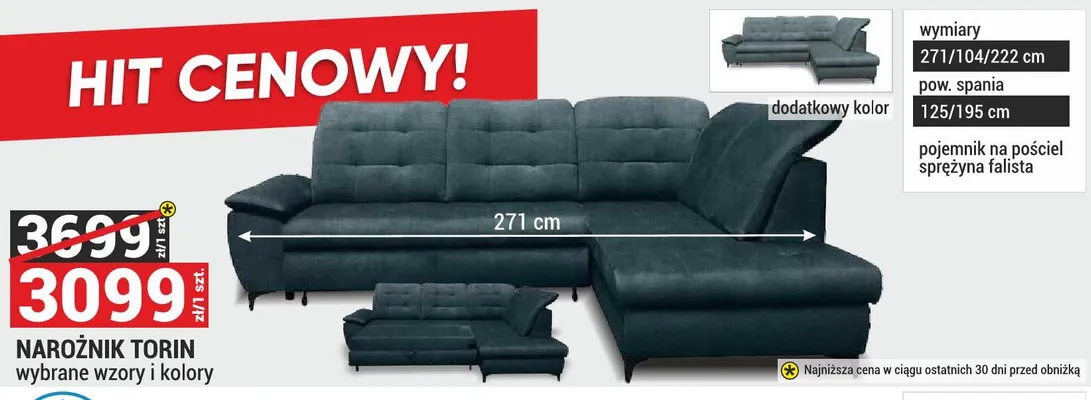 NAROŻNIK TORIN wybrane wzory i kolory promocja w Merkury Market