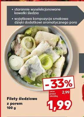 Filety śledziowe z porem promocja w Kaufland