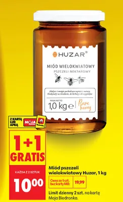 Miód pszczeli wielokwiatowy 1 kg 1+1 GRATIS promocja w Biedronka