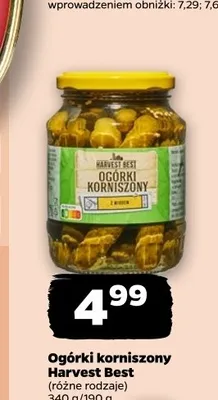 Ogórki korniszony Harvest Best promocja w Netto