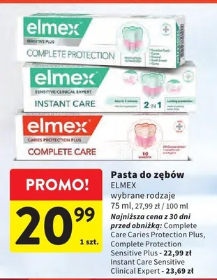 Pasta do zębów Elmex Complete Protection Sensitive Plus promocja w Intermarche