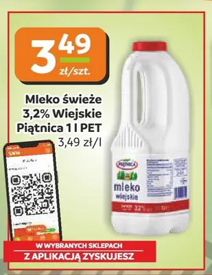 Mleko świeże Wiejskie Piątnica 3,2% promocja w Gama