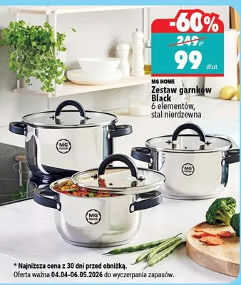 Zestaw garnków ze stali nierdzewnej promocja w Biedronka Home