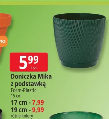 Doniczka Mika z podstawką Form-Plastic 19 cm promocja w Leclerc