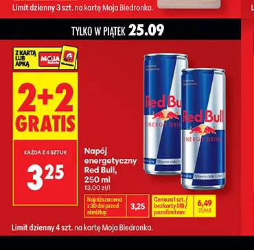 Napój energetyczny Red Bull promocja w Biedronka