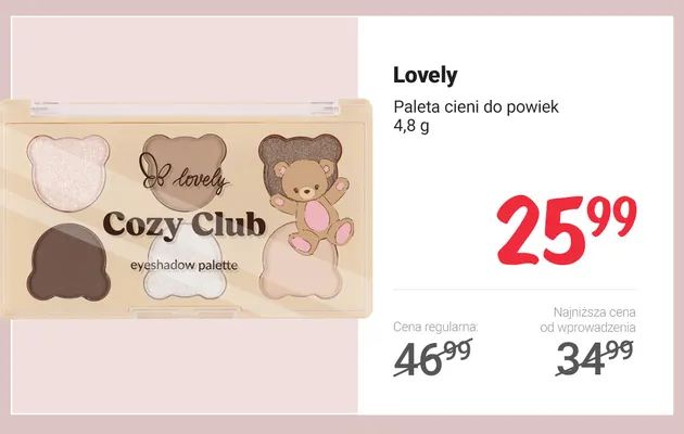 Paleta cieni do powiek Lovely promocja w Rossmann