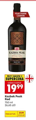 Wino czerwone półwytrawne Kazbek Peak Red promocja w Biedronka