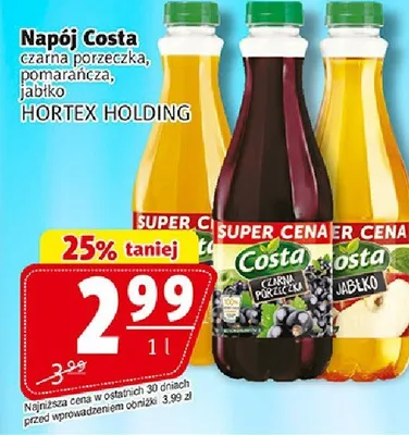 Napój Costa czarna porzeczka promocja w Prim Market