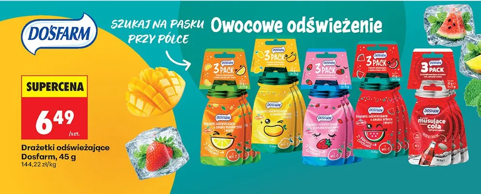 Drażetki odświeżające, różne rodzaje promocja w Biedronka