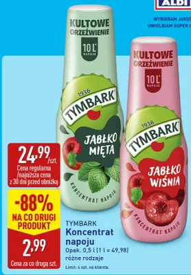 Koncentrat napoju Tymbark Jabłko Mięta promocja w Aldi