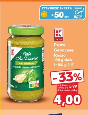 Pesto Rosso K-Classic promocja w Kaufland