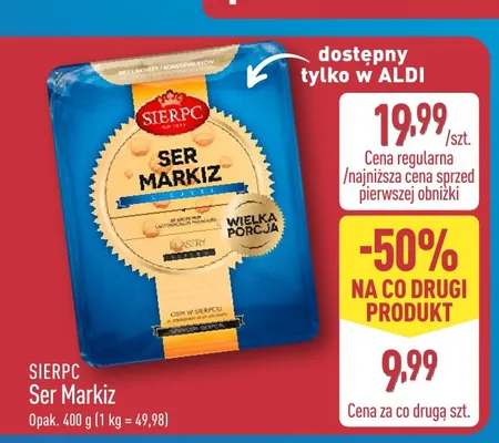 Ser Markiz Sierpc plastry promocja w Aldi
