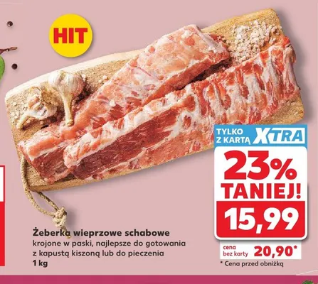 Żeberka wieprzowe schabowe promocja w Kaufland