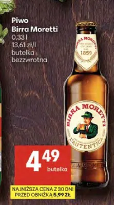 Piwo Birra Moretti L'Autentica promocja w Delikatesy Centrum