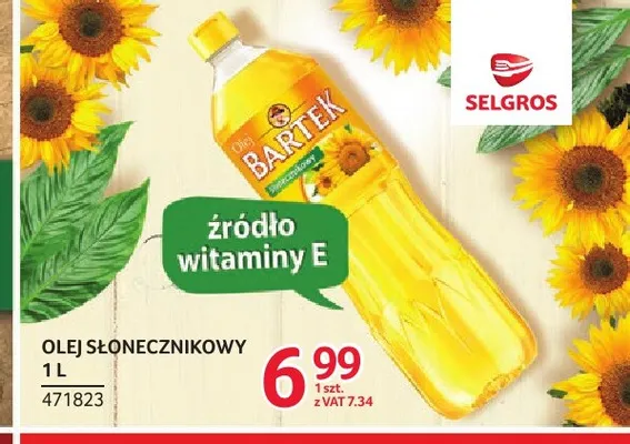 Olej słonecznikowy Bartek promocja w Selgros