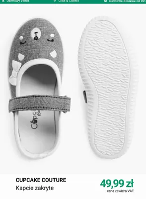 Kapcie zakryte Cupcake Couture promocja w Deichmann