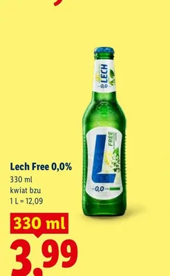 Piwo bezalkoholowe Lech Free kwiat bzu promocja w Lidl