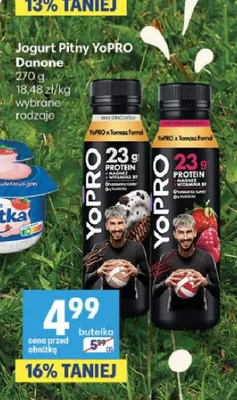 Jogurt pitny YoPRO Danone o smaku stracciatella promocja w Delikatesy Centrum