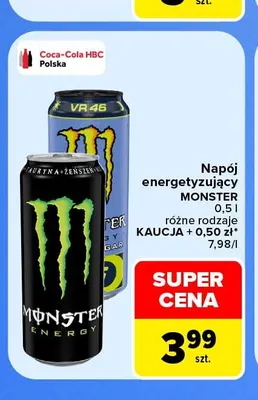 Napój energetyzujący Monster promocja w Carrefour Market