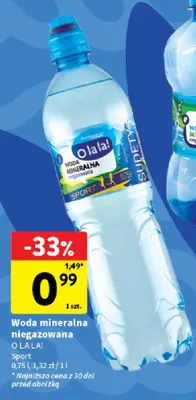 Woda mineralna niegazowana O LA LA! Sport promocja w Intermarche
