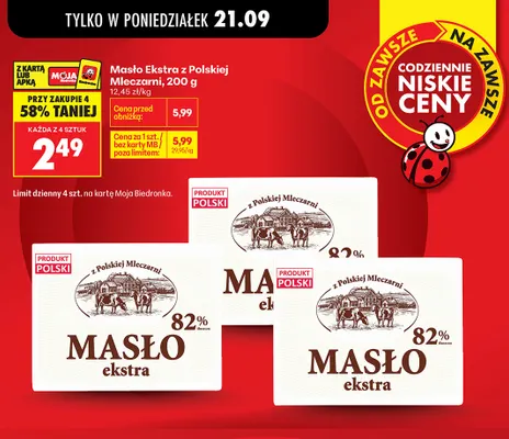Masło ekstra z Polskiej Mleczarni promocja w Biedronka