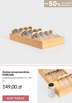 Zestaw przyprawników Forcina w bambusowym pudełku 12-pak 110 ml promocja w Homla