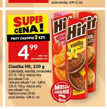 Ciastka Hit truskawka promocja w Twój Market