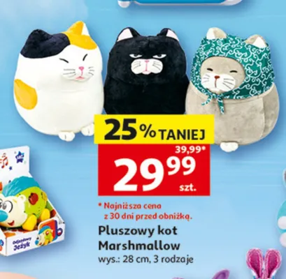 Pluszowy kot Marshmallow wys. 28cm promocja w Auchan