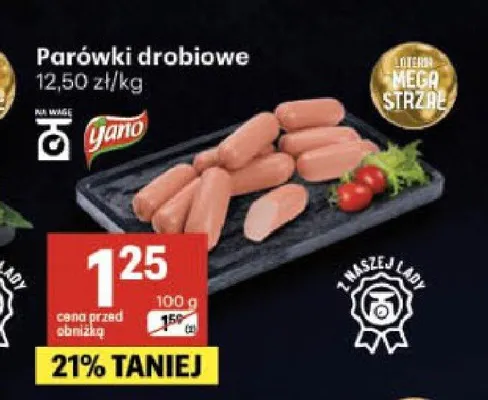 Parówki drobiowe Gano promocja w Delikatesy Centrum