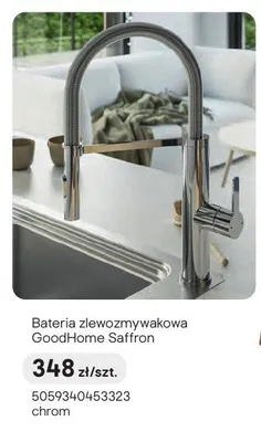 Bateria zlewozmywakowa GoodHome Saffron chrom promocja w Castorama
