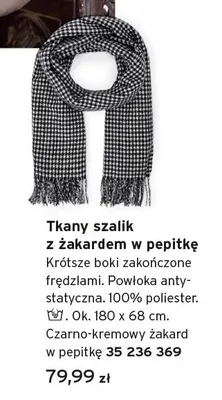 Tkany szalik z żakardem w pepitkę promocja w Tchibo