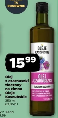 Olej z czarnuszki tłoczony na zimno Oleje Kaszubskie promocja w Netto